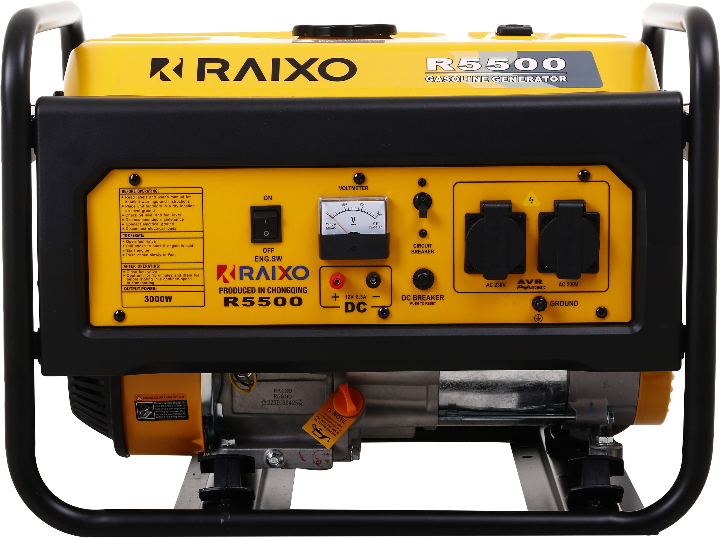 Електрогенераторна установка RAIXO R5500 2,7 кВт / 2,7 кВт 230 В бензин